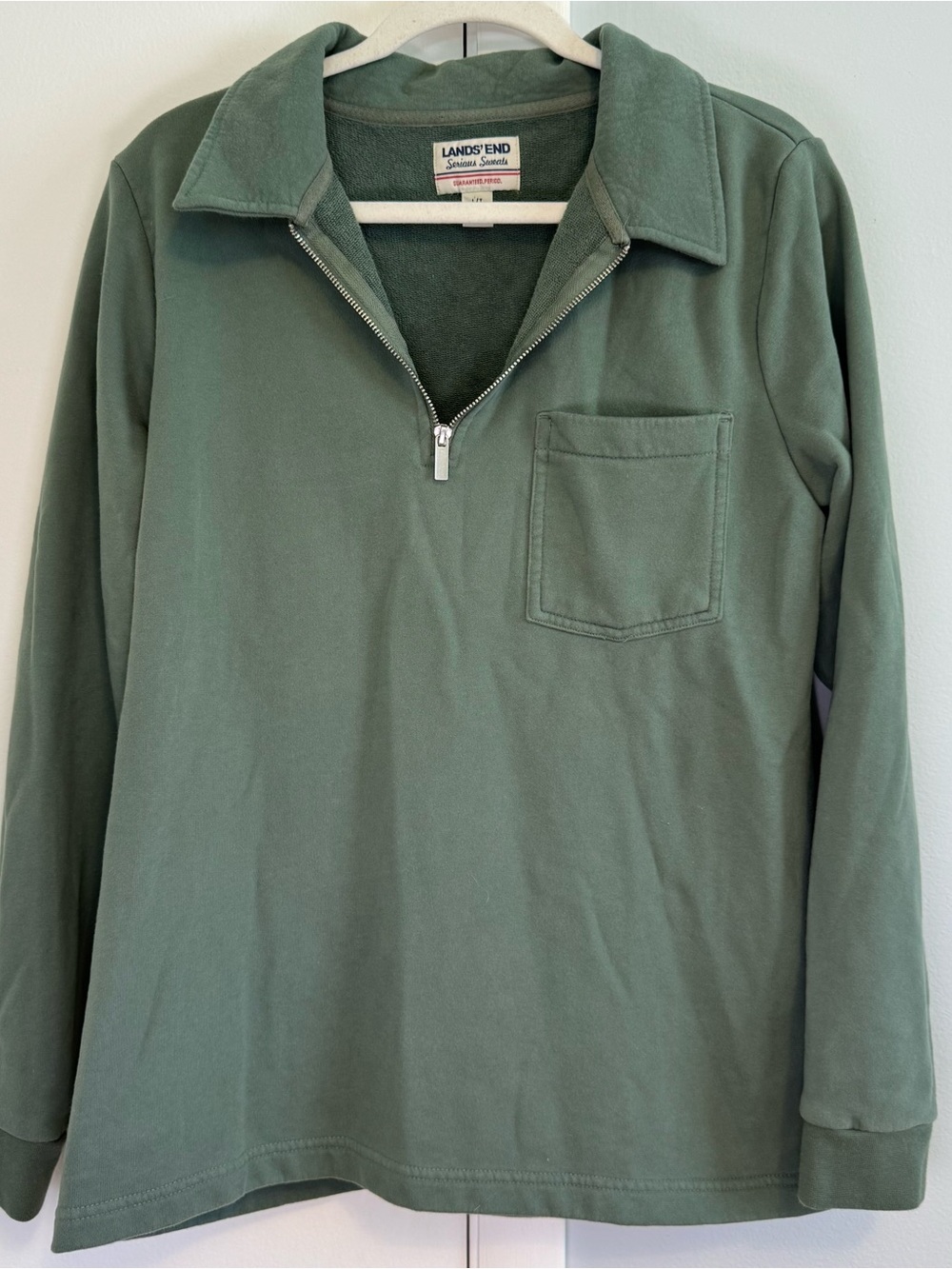 Lands' End Sage Green Half-Zip Sweatshirt